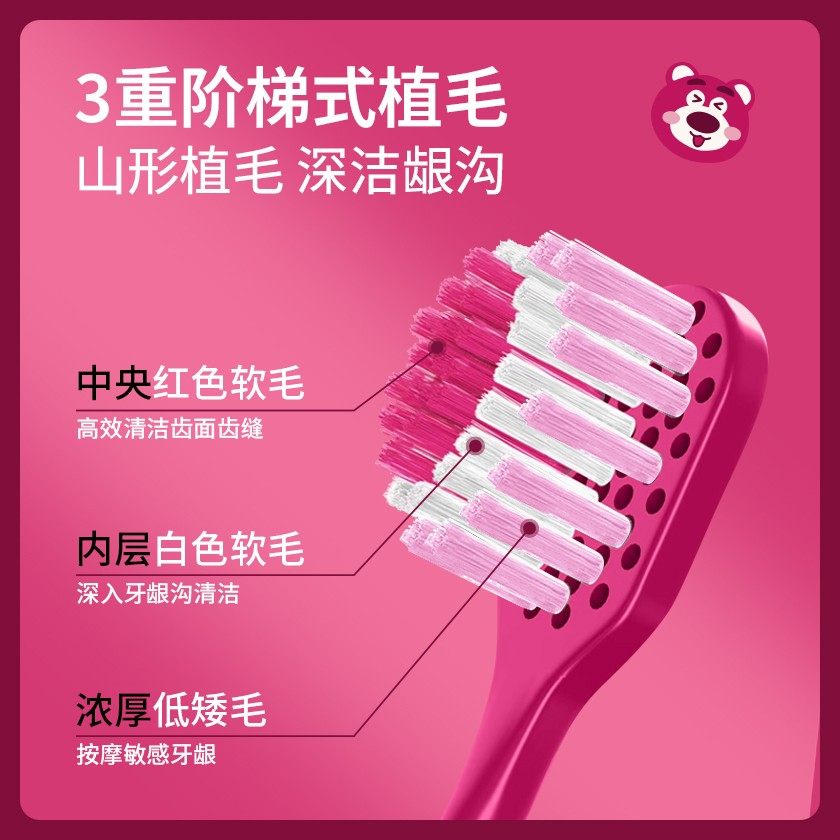 新款罗马柱樱桃熊山型凸面成人软毛牙刷洁齿护龈月子可用喜力舒,淘宝优惠券,粉丝福利购,淘宝优惠卷