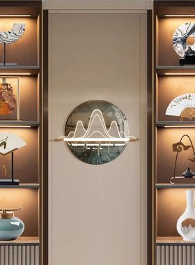 宋代美学新中式摆件客厅开放格酒柜书房民宿茶室博古架家居装饰品