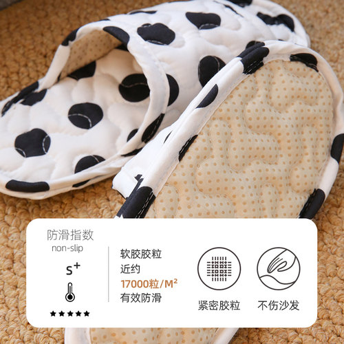 积屋布艺家居情侣拖鞋男女防滑居家托鞋便携酒店拖鞋四季通用 - 图1