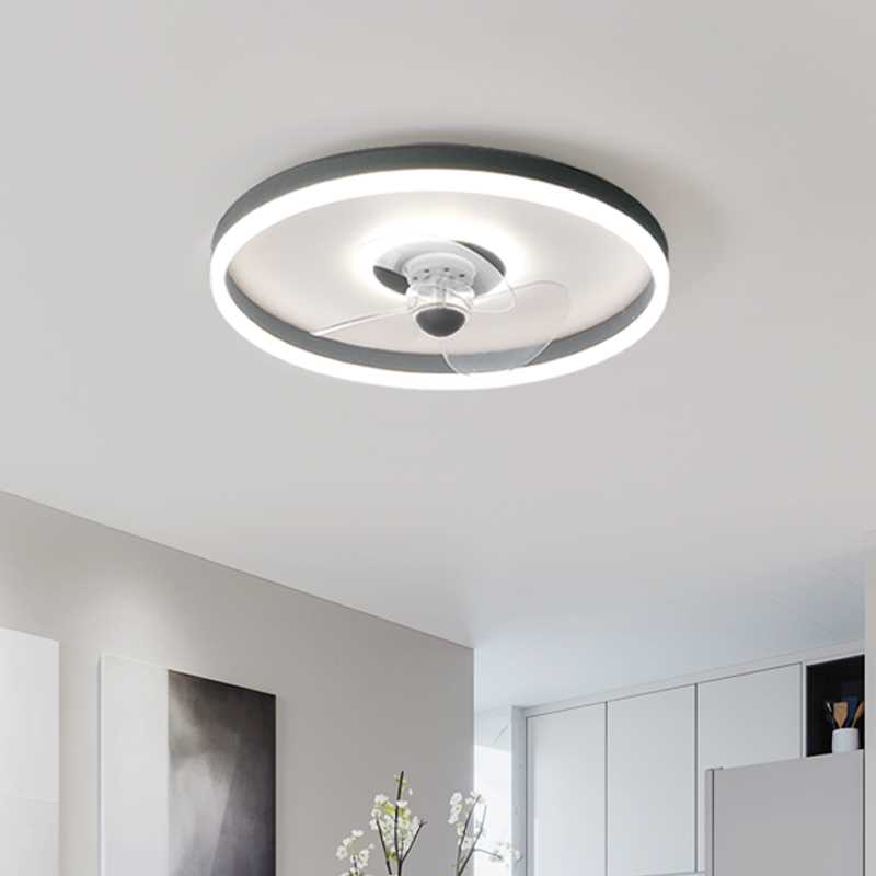 吸顶风扇灯2022年新款卧室餐厅客厅家用隐形摇头电扇灯吊扇灯一体 - 图1