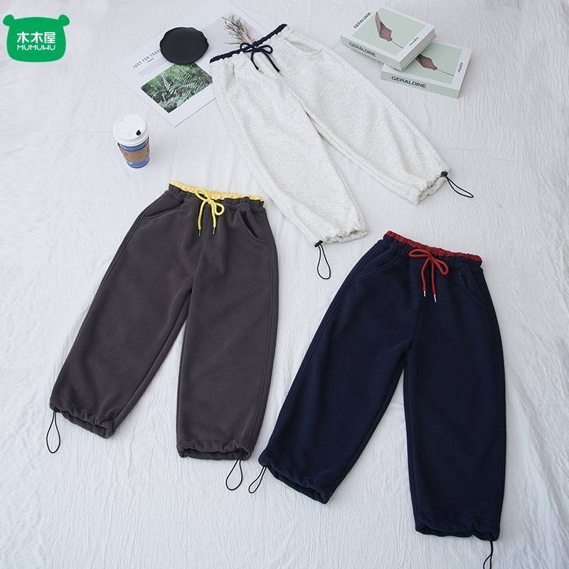 木木屋时尚儿童弯刀阔腿保暖裤2025冬季加绒爆款中大童时髦休闲,淘宝优惠券,粉丝福利购,淘宝优惠卷