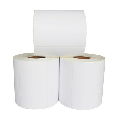 宣楚铜版纸不干胶标签贴100mm*80*60*70*90*50 4*3cm工厂仓库物料空白卷筒长效物流条码碳带打印铜板可定制做 - 图0