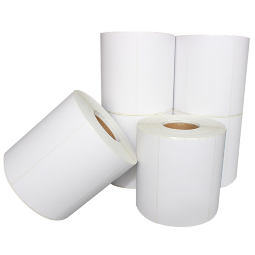宣楚铜版纸不干胶标签贴100mm*80*60*70*90*50 4*3cm工厂仓库物料空白卷筒长效物流条码碳带打印铜板可定制做 - 图3