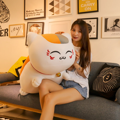 夏目友人帐猫咪老师公仔毛绒玩具暖手娘口三三玩偶可爱娃娃抱枕女 - 图2