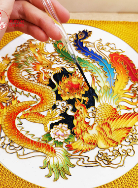 景泰蓝掐丝珐琅画DIY材料包 来图定制釉料套装非遗手工装饰画摆件