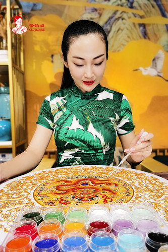 九龙盘 中国传统手工艺非遗景泰蓝掐丝珐琅画diy材料包玄关装饰画 - 图1