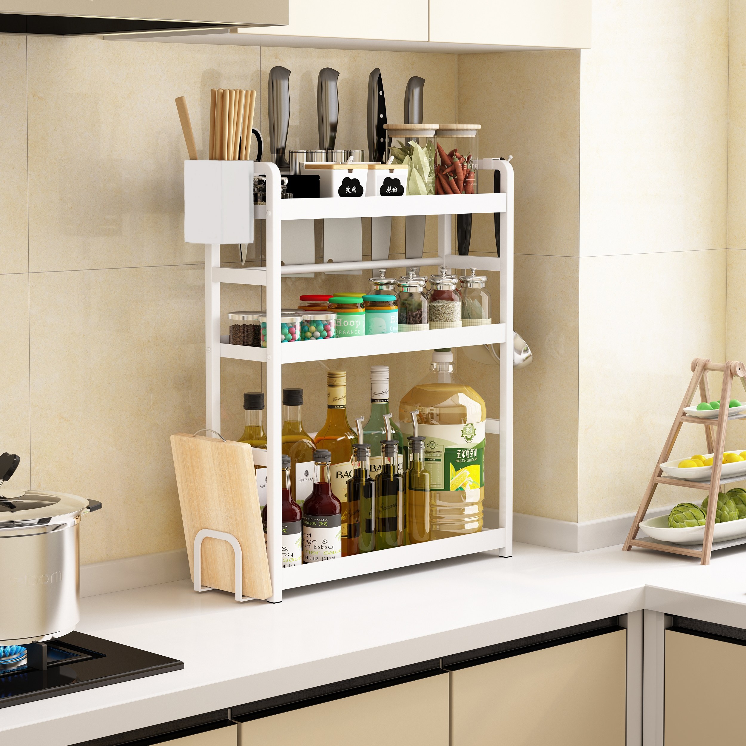 厨房置物架调料筷子刀架多功能台面调味厨具用品收纳架多层佐料架,淘宝优惠券,粉丝福利购,淘宝优惠卷