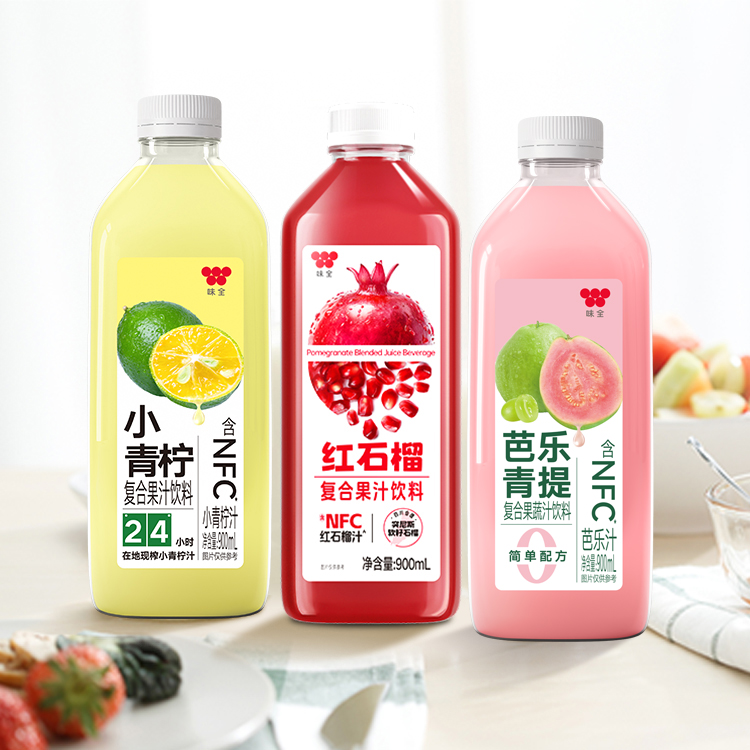 味全小青柠复合果汁饮料900ml*4瓶 低温冷藏饮品