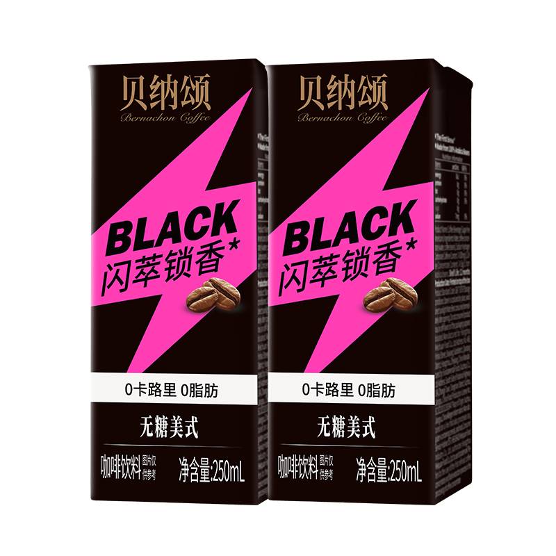 味全贝纳颂咖啡无糖美式250ml 常温即饮咖啡饮料