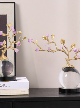 【紫气东来】紫晶石发财树摆件