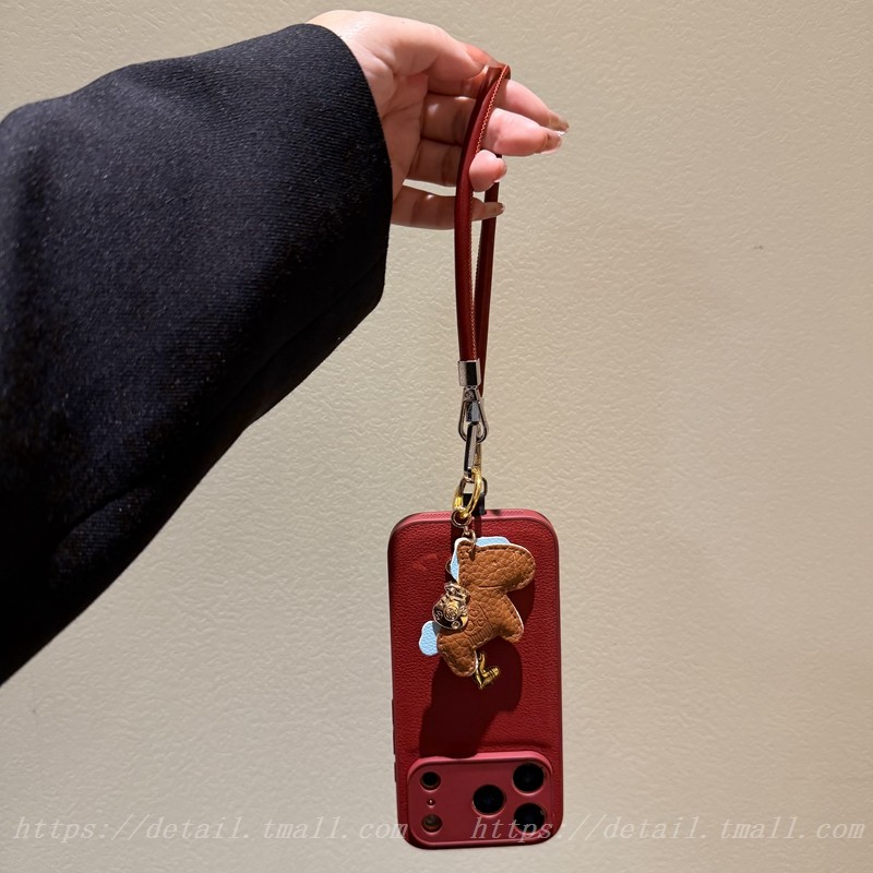 复古荔枝爱马仕橙皮纹小马适用iPhone17promax手机壳苹果16pro手绳15pro女14pro小众13高级感17pro新款17/16 - 图3