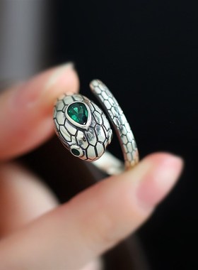 925银复古国风创意小蛇戒指女新中式民族风小众个性简约小清新