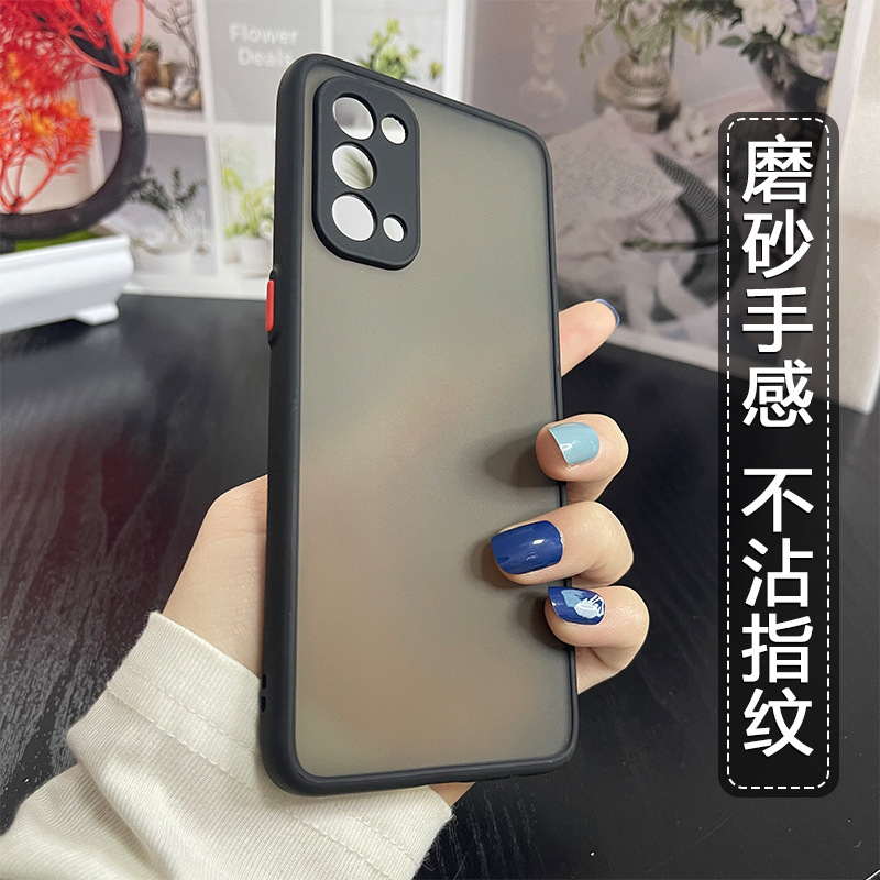 适用opporeno5手机壳新款reno5pro撞色保护套re5por+透明肤感磨砂5k高级感女潮男超薄全包防摔硅胶软边 - 图2