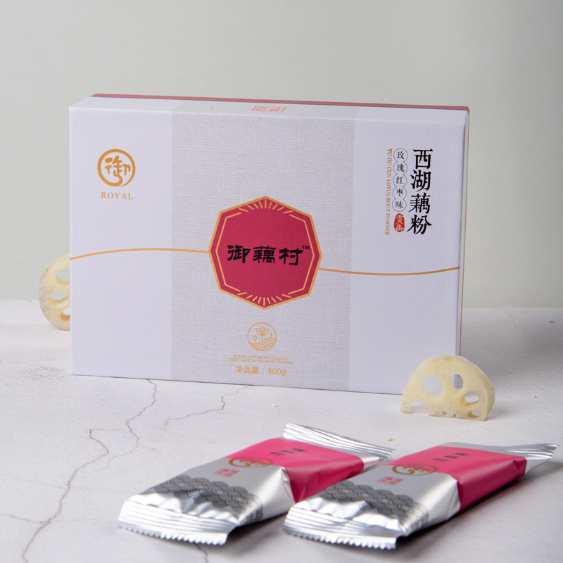 御藕村旗舰店御藕村玫瑰红枣味藕粉速溶桂花西湖莲藕粉300g礼盒装杭州特产送礼0