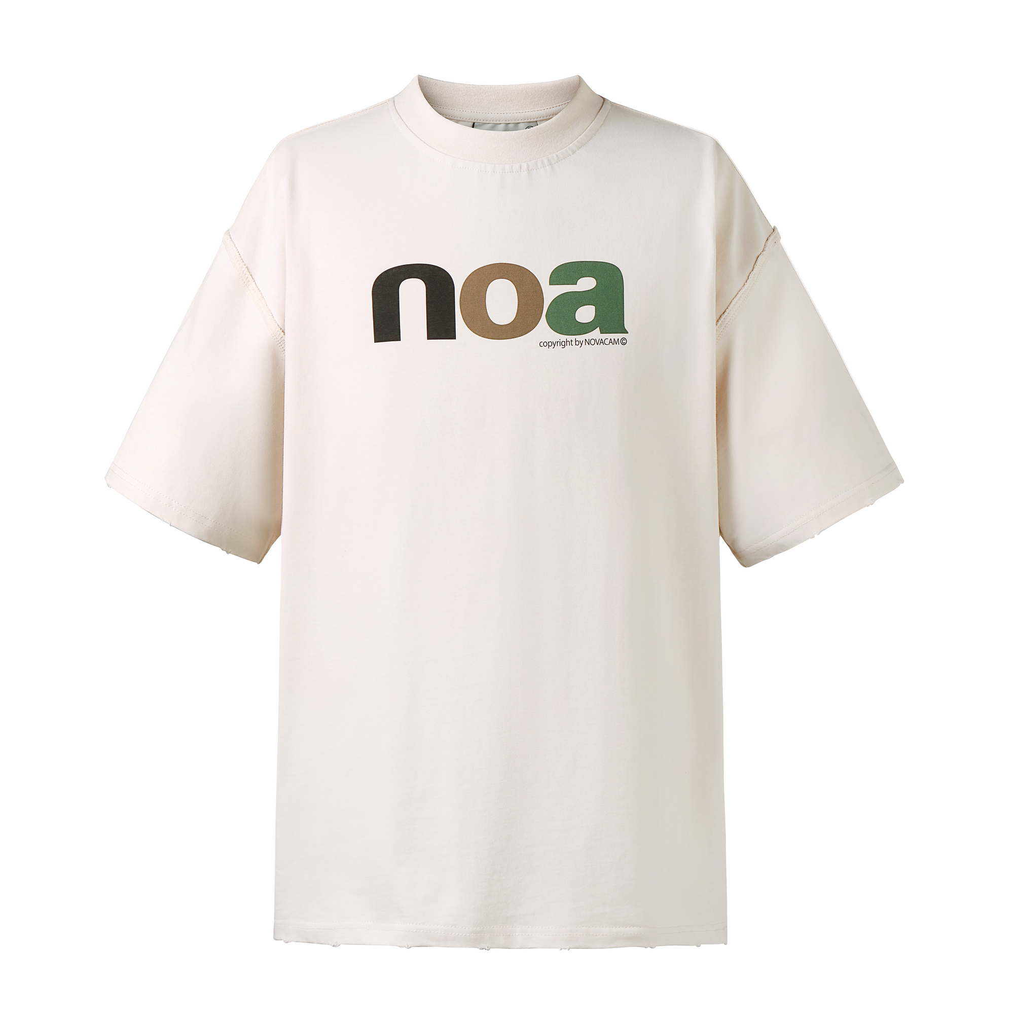 NOVACAM夏季撞色字母LOGOT恤美式简约高街做旧cleanfit短袖 - 图3