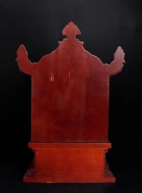 财神爷专用底座家用雕花八吉祥橡木佛台供台神台可拆卸复古神像底