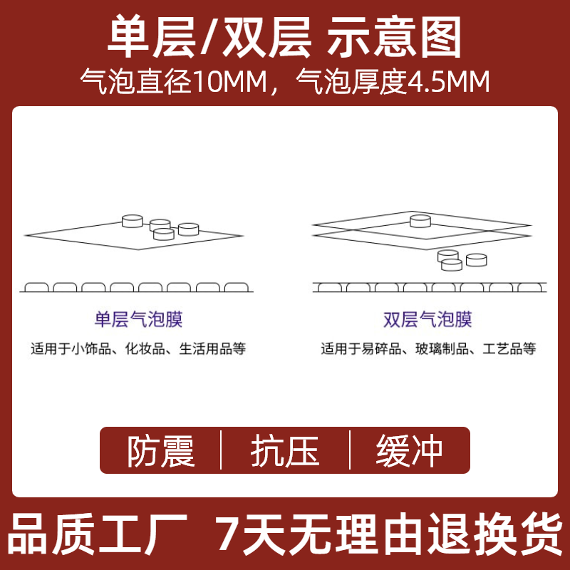 气泡膜卷装 快递打包泡沫纸气垫防震包装膜袋白色批发 30 50cm - 图1