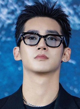 GM方框猫眼蓝色墨镜男高级感痞帅开车专用近视带度数浅色太阳眼镜