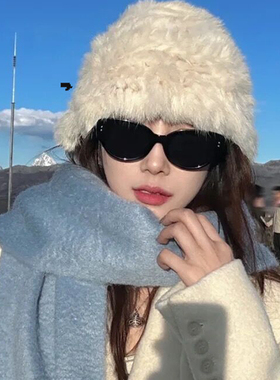 东北雪地猫眼墨镜女款雪山护目镜户外防紫外线太阳眼镜近视高级感