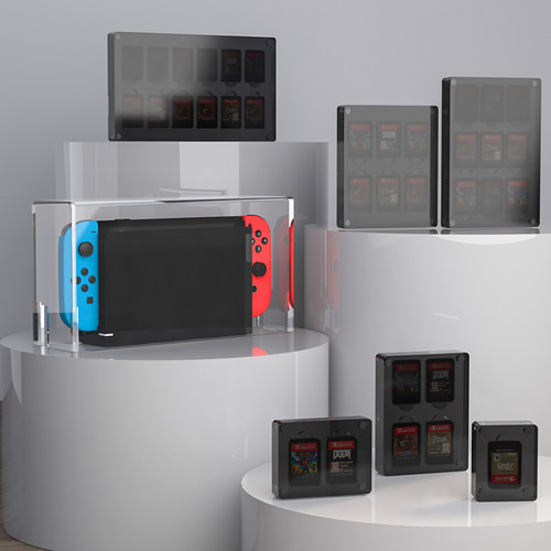 switch卡盒游戏卡收纳透明盒亚克力卡槽磁吸卡带展示盒收纳盒 - 图1