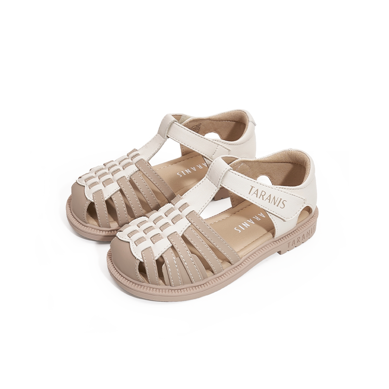 泰兰尼斯夏季新款童鞋女童凉鞋防滑软底透气纯色儿童鞋子公主凉鞋