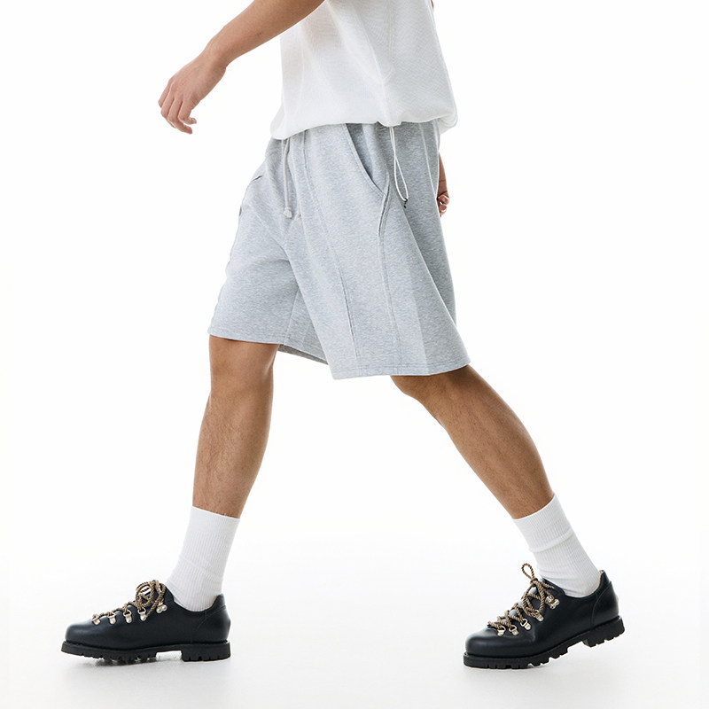 WHIMNOTION 25SS进口天丝莫代尔破骨活页短卫裤男休闲运动五分裤 - 图1