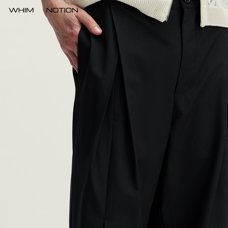 WHIMNOTION 26SS「冰感西裤」COOLMAX立体褶位西裤 宽松直筒长裤