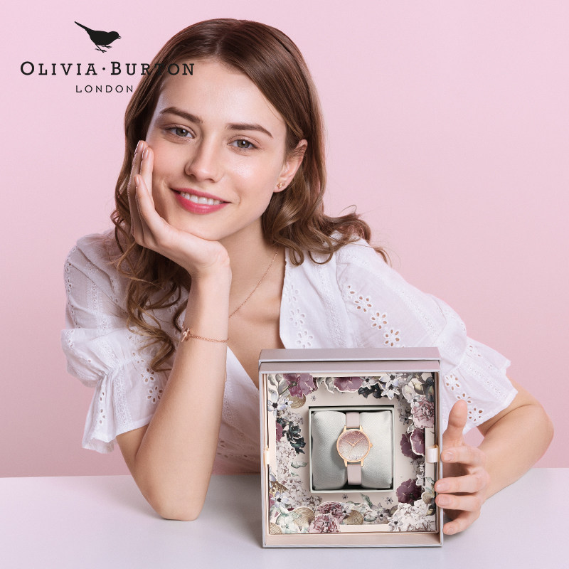 oliviaburton粉色满天星女正品手表 oliviaburton海外欧美腕表