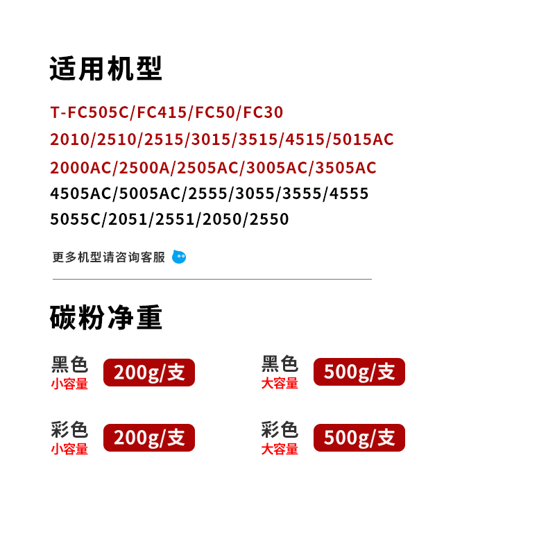 hdpm适用东芝T-FC415C碳粉FC-2010ac 505C打印机墨粉2110AC 2610AC 2500A彩粉2510 2615黑色5015 2515 3515AC-图0