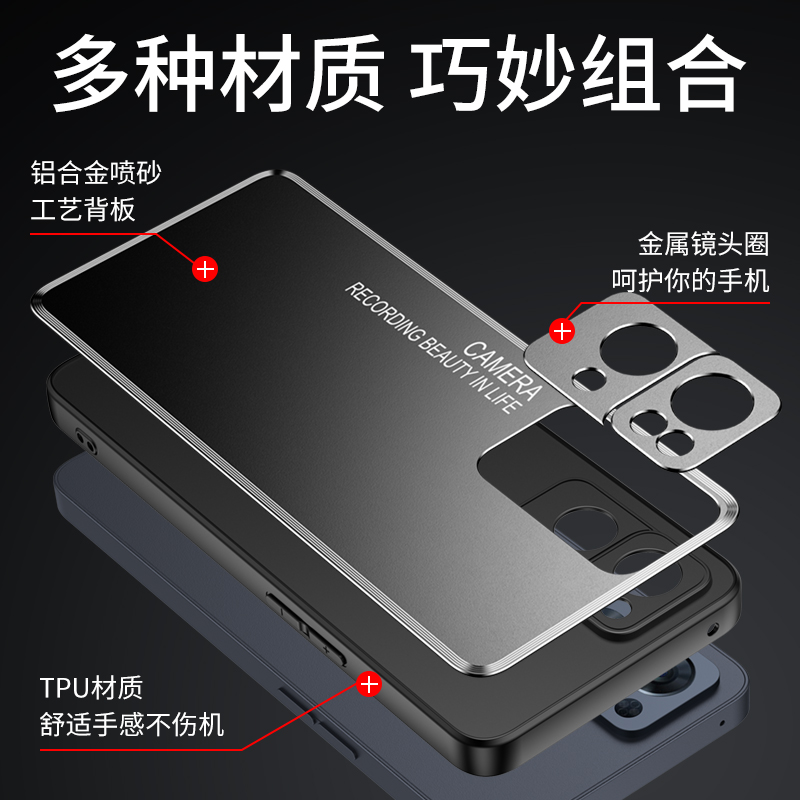 适用opporeno7手机壳男款金属opopreno7防摔opporeno75g直边opρo opp0reno7新款opporeno7pro外壳poopreno7 - 图2