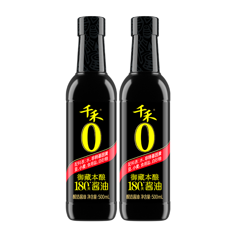 千禾零添加酱油特级生抽御藏本酿180天500ml纯粮酿造不加味精无碘 - 图0