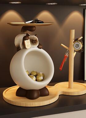 可爱创意暹罗招财猫入户钥匙收纳玄关摆件客厅置物架闺蜜乔迁礼物