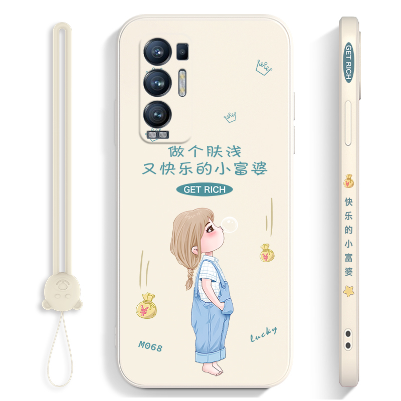 适用opporeno5pro+手机壳魔方直边液态硅胶RENO5PRO+外壳女生新款小富婆全包边防摔超薄潮牌网红时尚个性创意 - 图3