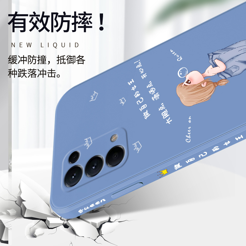 适用opporeno5手机壳直边液态硅胶reno5保护套女孩2021年新款全包镜头超薄防摔软壳网红时尚潮牌个性创意ins - 图1