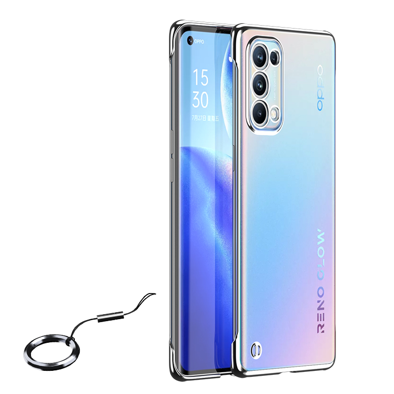 OPPO Reno5Pro手机壳无边框reno5超薄透明半包硬壳5g曲面屏适用reno5pro+散热防摔电镀por男女新款外壳保护套 - 图3