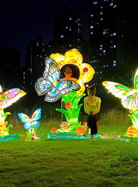 户外打卡发光仿真蝴蝶摆件