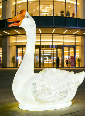 户外仿真白天鹅雕塑装饰摆件小品
