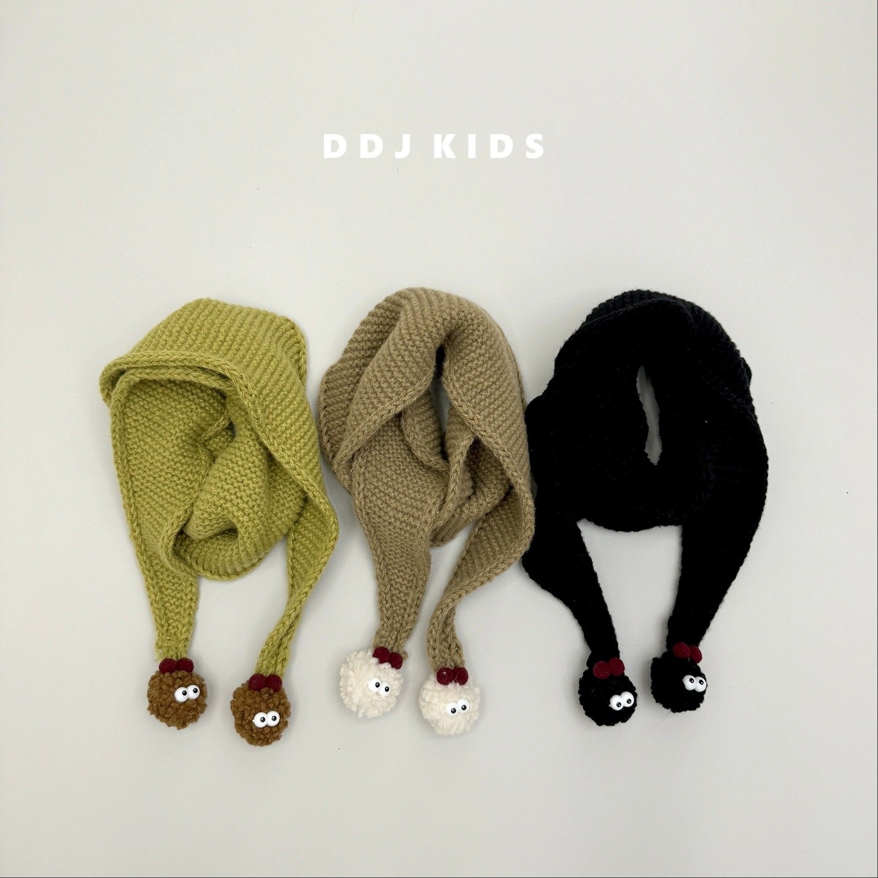 ins韩国儿童围巾可爱毛球冬季氛围感穿搭男童女童凹造型保暖围脖 - 图1