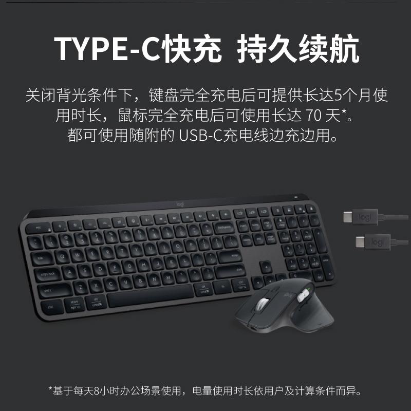 罗技MX keys S Combo键鼠套装Master3S无线蓝牙商务办公拆包掌托 - 图1