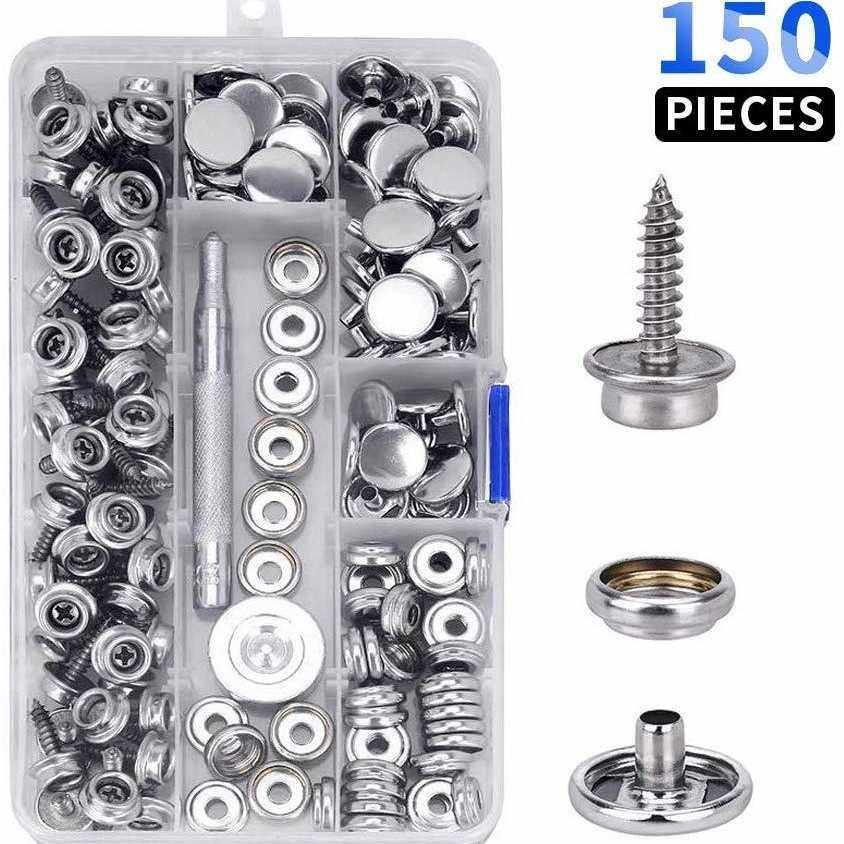 新款直销供应盒装15mm螺丝大白扣 不锈钢螺丝童车帐篷游艇201四合,淘宝优惠券,粉丝福利购,淘宝优惠卷