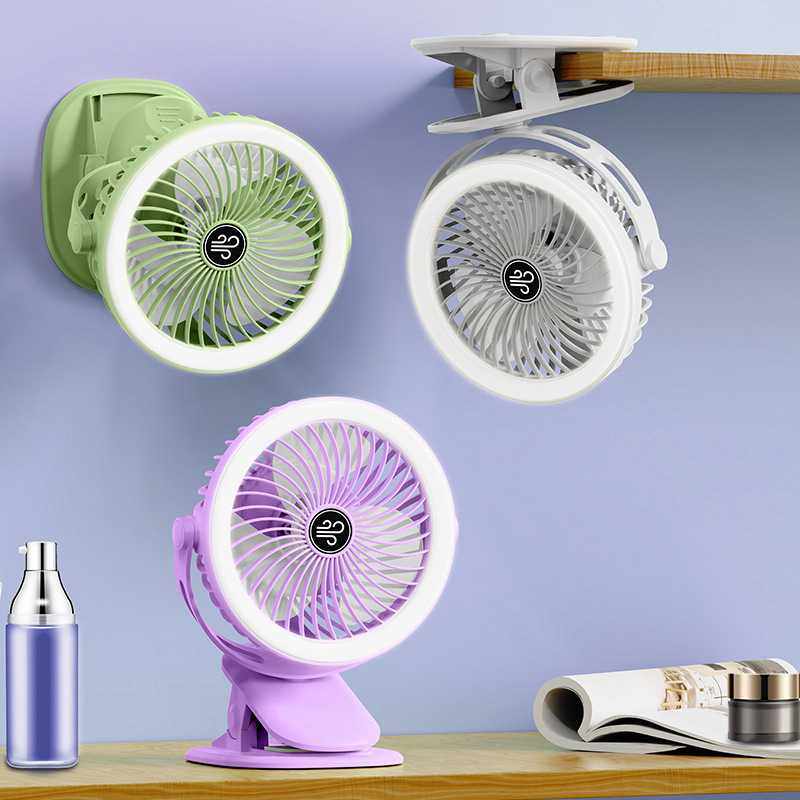 新款直销跨境爆款LED夜灯桌面风扇循环扇 USB充电摇头夹扇 挂脖手,淘宝优惠券,粉丝福利购,淘宝优惠卷