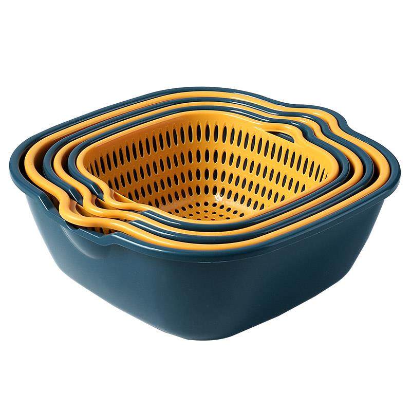 新款直销加厚沥水篮洗菜盆双层滤水篮厨房水果盘家用大容量多功能,淘宝优惠券,粉丝福利购,淘宝优惠卷