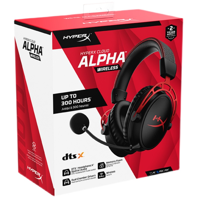 HYPERX极度未知Alpha阿尔法无线DTSX音效头戴式CSGO电竞游戏耳机