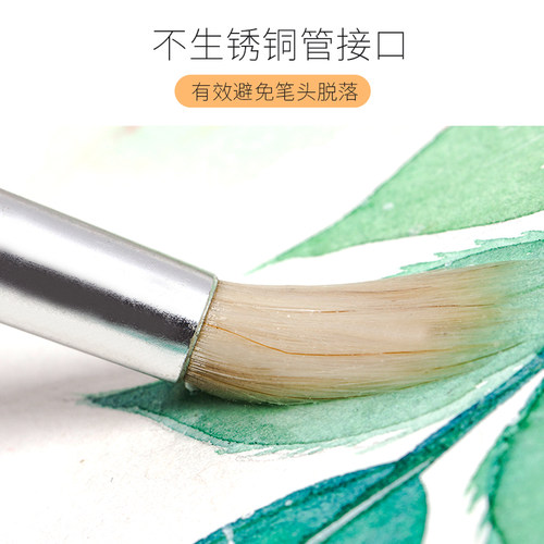 柏伦斯水彩画笔圆头羊毫水粉笔套装美术专用初学者手绘色彩毛笔颜料笔专业学生用美术生勾线笔羊毛水粉画笔 - 图2