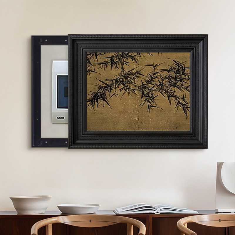 新款直销《墨竹》中古风餐厅客厅电表箱装饰画新中式总开关配电箱 - 图1
