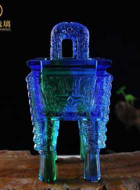 新款直销琉璃鼎摆件公司开业年会活动个性刻字创意古典仿古客厅家