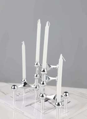 新款直销轻奢极简三角烛台北欧分子烛台经典复刻拼接烛台平衡烛台