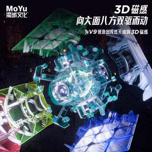 魔域威龙WRM V9磁力V10磁悬浮三阶魔方竞速专业比赛魔衣版玩具 - 图1