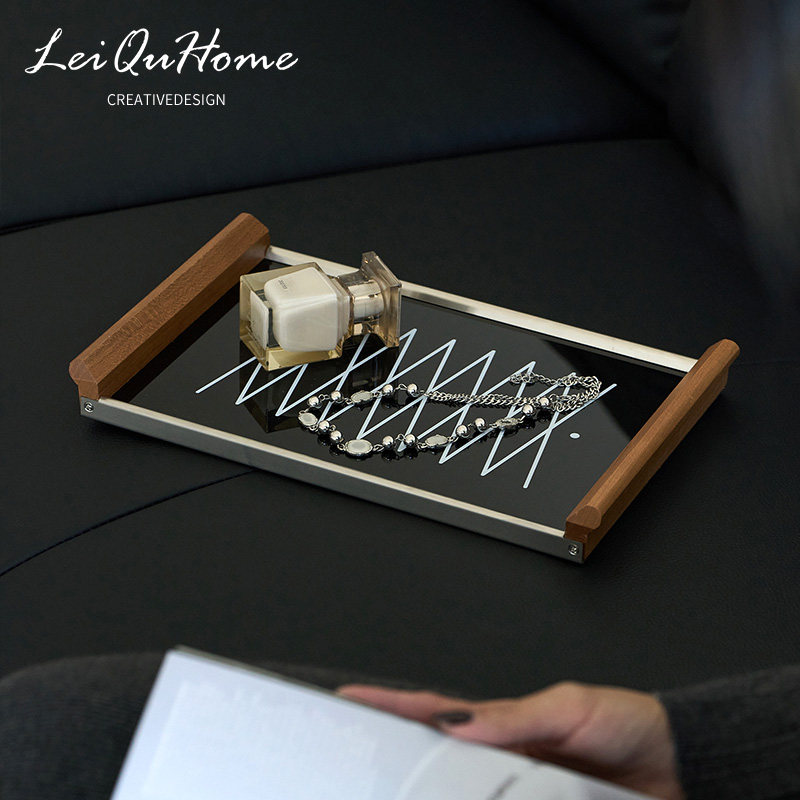 LeiQuHom轻奢香薰托盘长方形玄关钥匙化妆品收纳装首饰品桌面摆件,淘宝优惠券,粉丝福利购,淘宝优惠卷