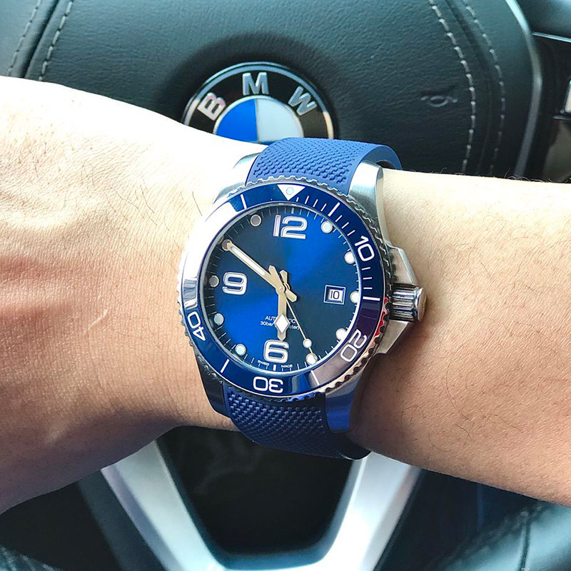 橡胶硅胶表带适配万国欧米茄豪雅男 中福瑞手表配件